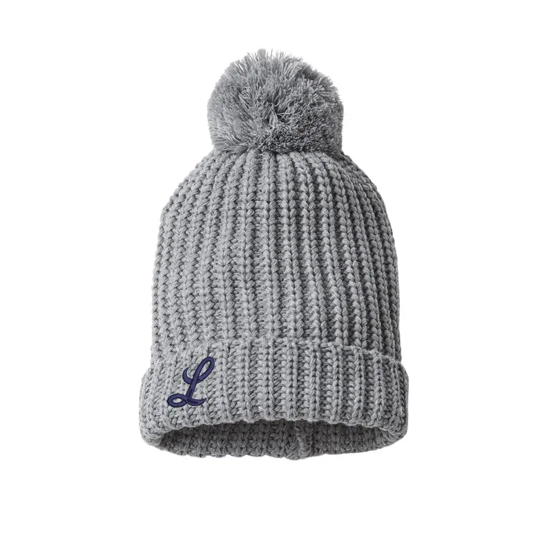 Loyola Baseball Chunky Cable Pom Beanie