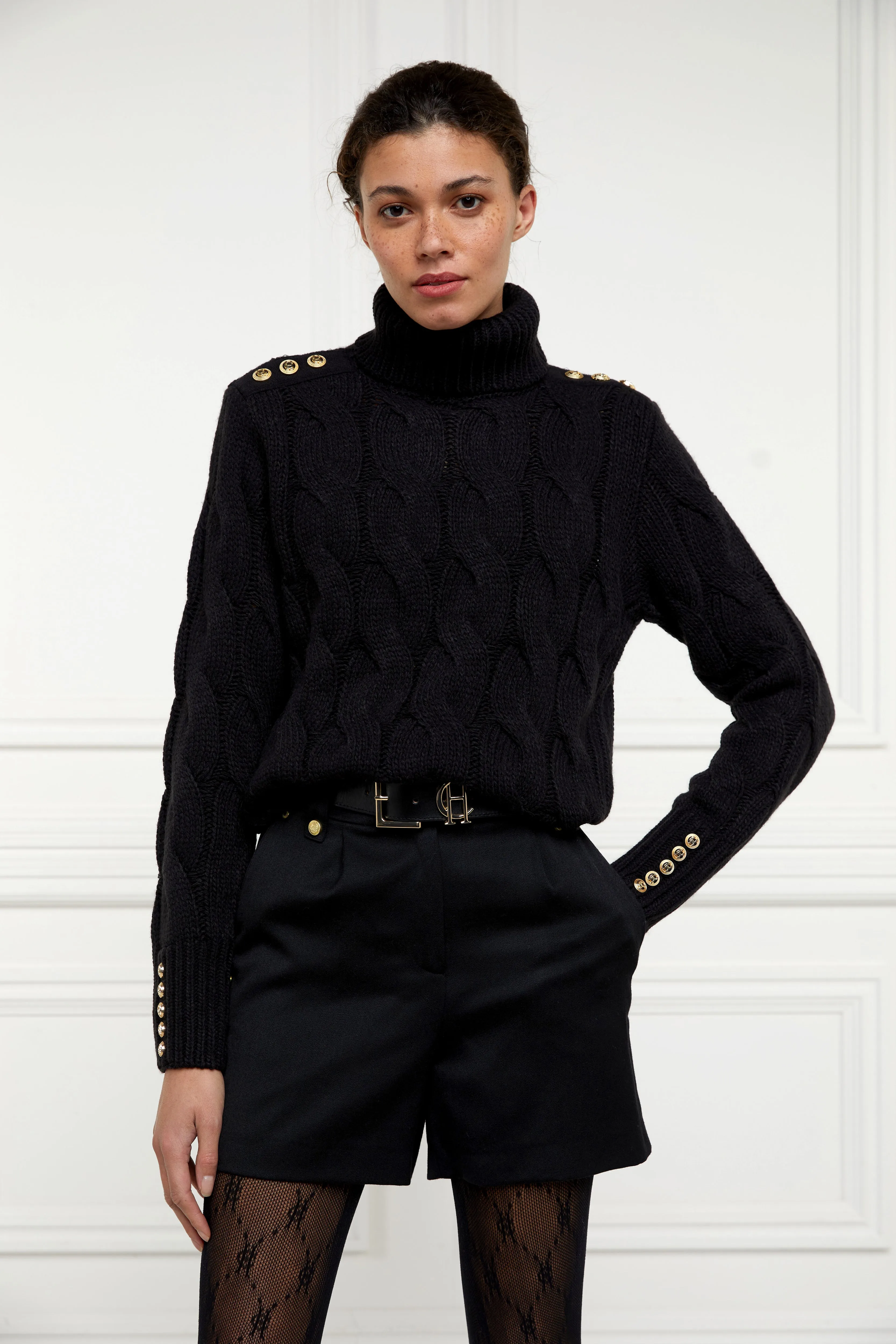 Lucia Roll Neck Knit (Black)