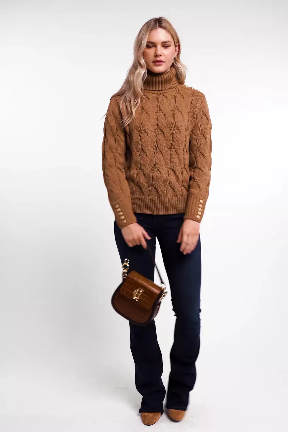 Lucia Roll Neck Knit (Toffee)