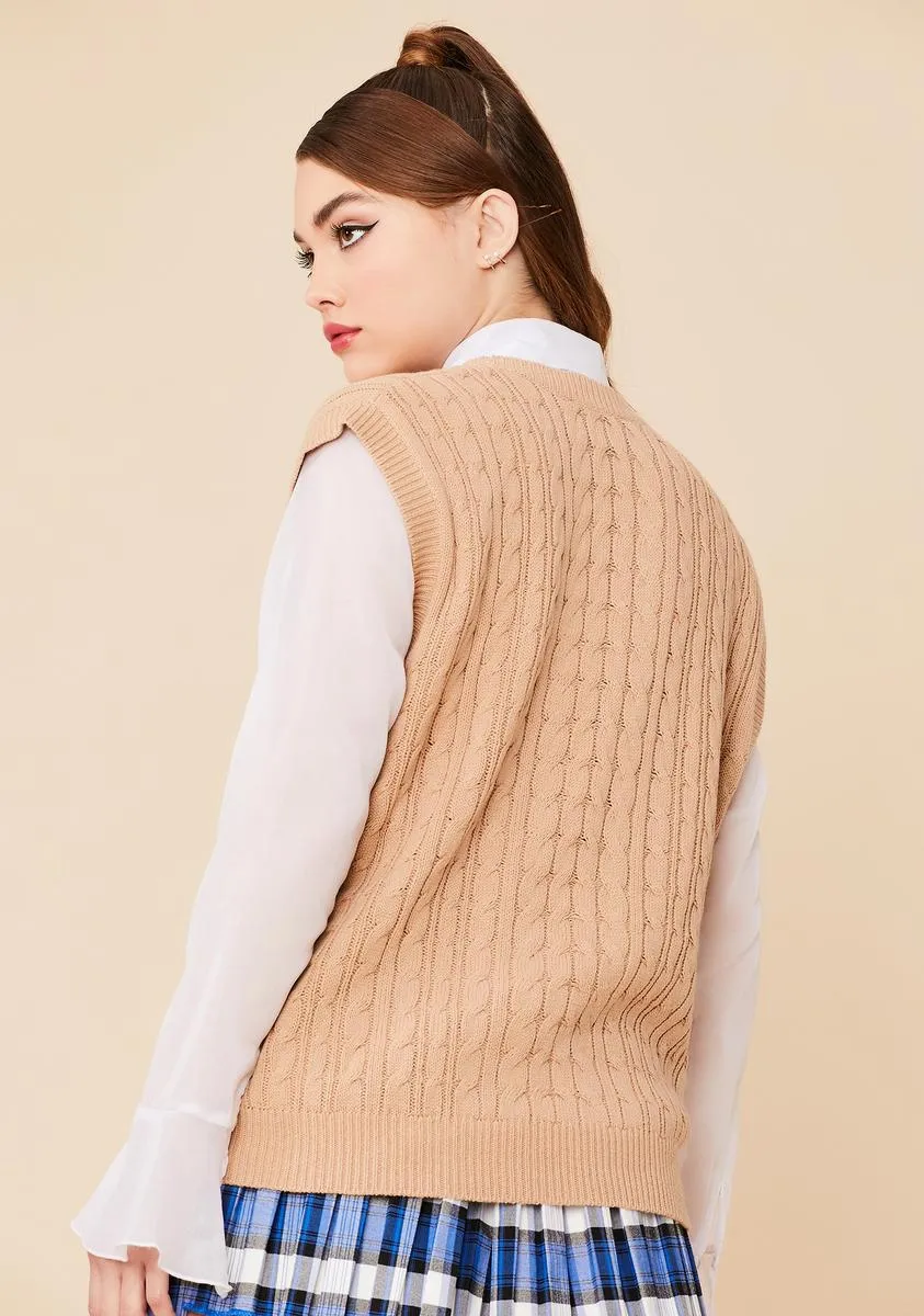 Lunch On The Steps Knit Sweater Vest