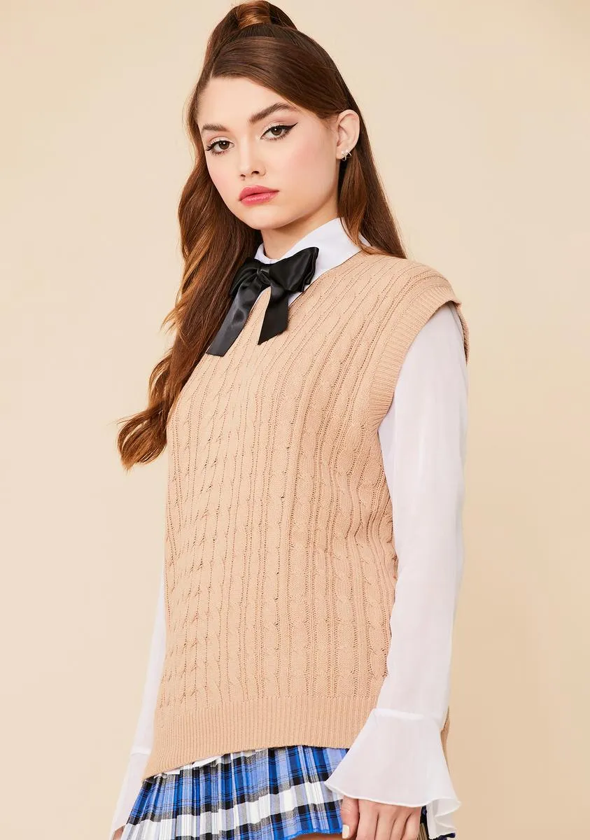 Lunch On The Steps Knit Sweater Vest