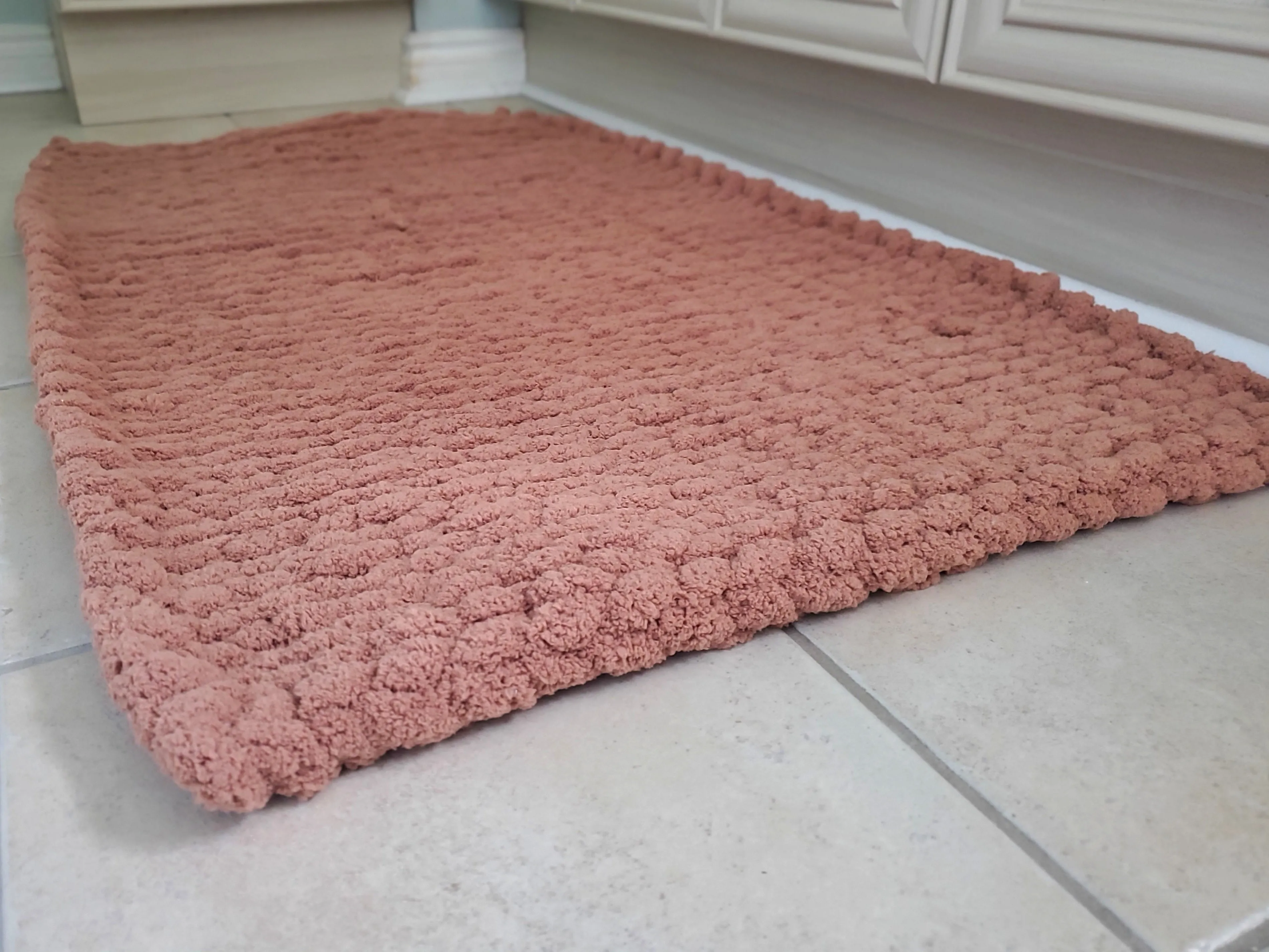 Luxurious Plush Chenille Wool Bathroom Mat - Soft and Cozy, Perfect for Your Home!