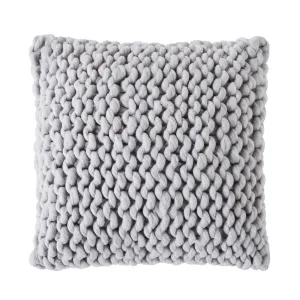 Macallister Plaid Cable Knit Grey Pillow