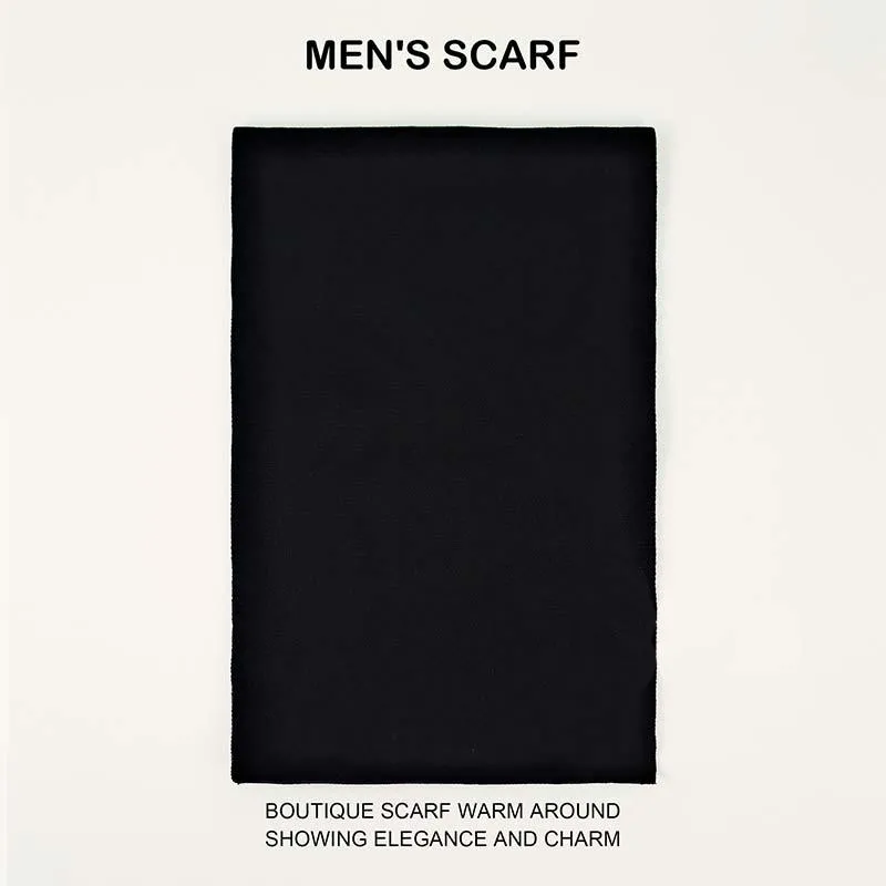 Men's Classic Solid Warm Knit Scarf 78693130K