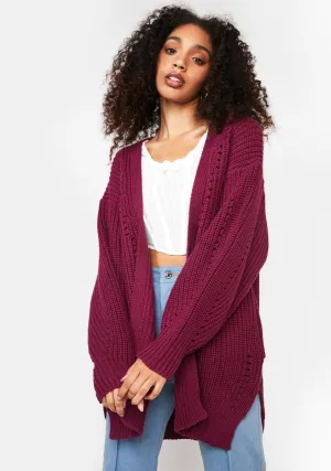 Merlot Sweet Day Knit Cardigan