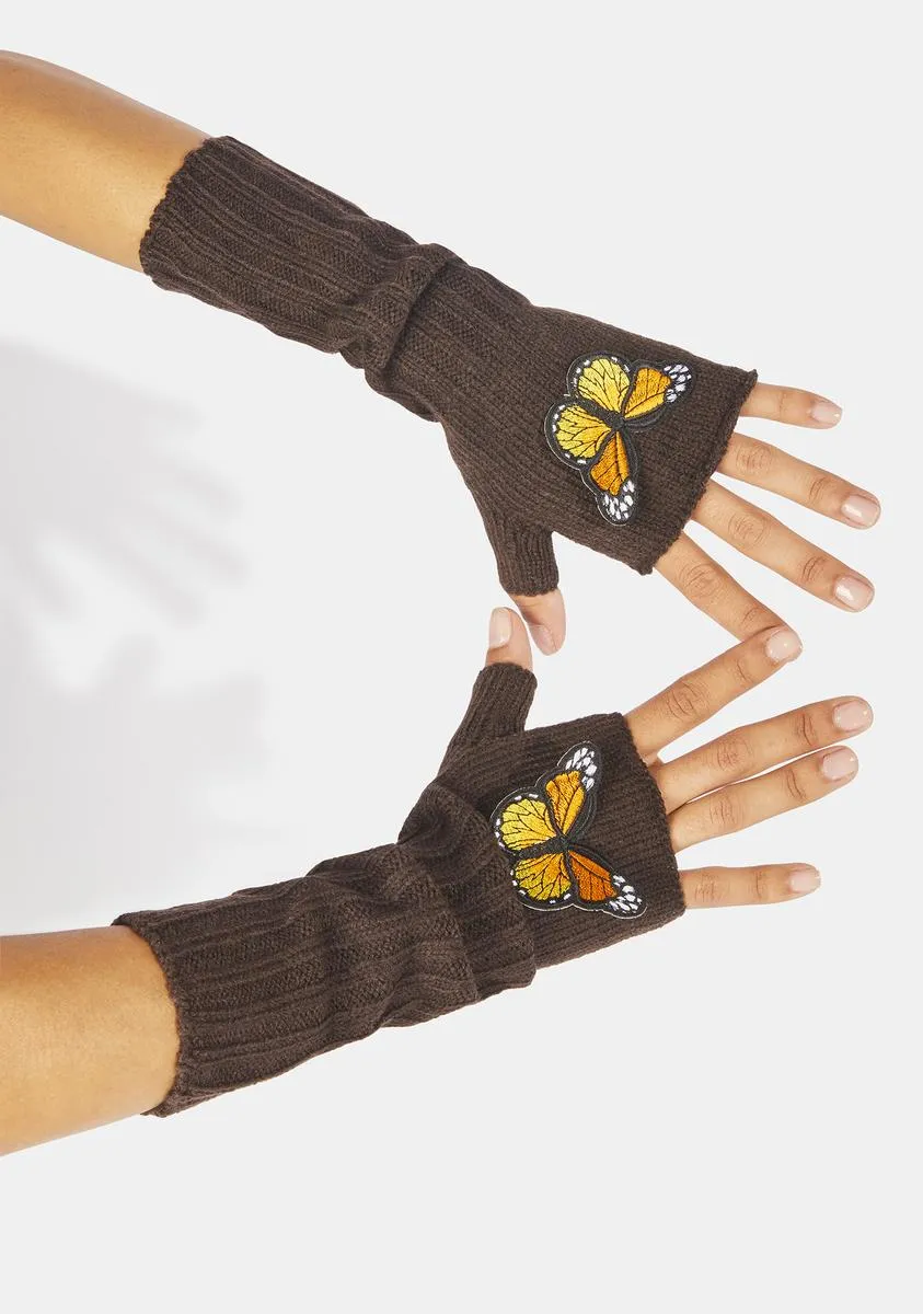 Mocha Wonder Lands Butterfly Arm Warmers