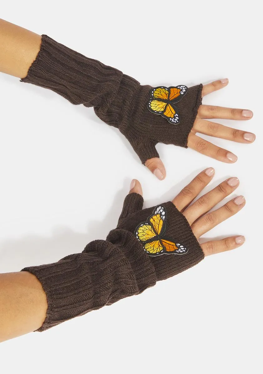 Mocha Wonder Lands Butterfly Arm Warmers