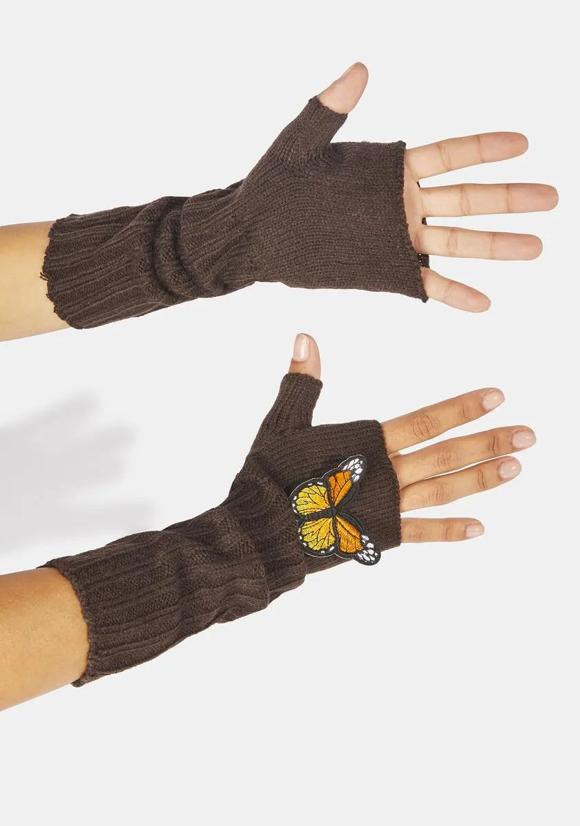 Mocha Wonder Lands Butterfly Arm Warmers