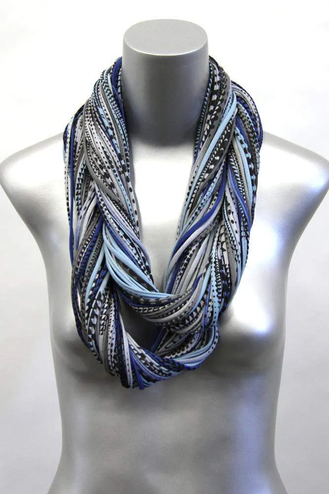 Necklush Chunky Scarf / Blue & Grey / Unisex