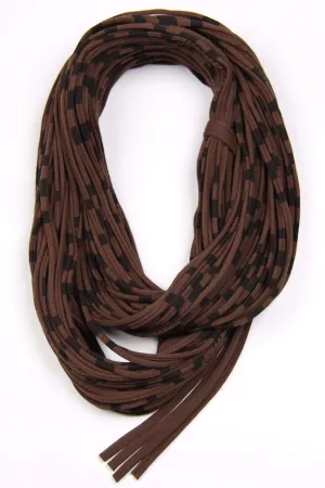 Necklush Chunky Scarf / Brown with Stripe / Unisex