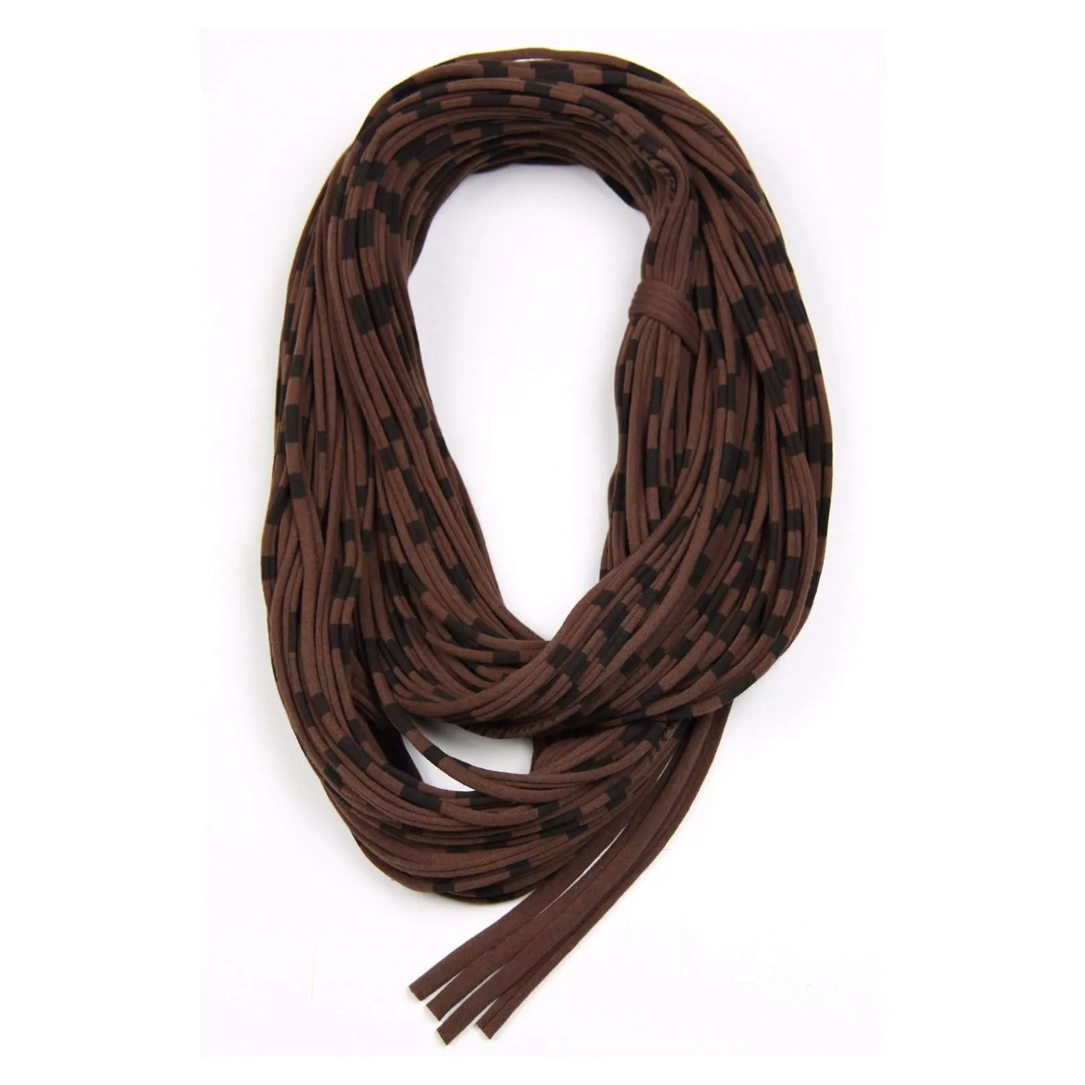 Necklush Chunky Scarf / Brown with Stripe / Unisex