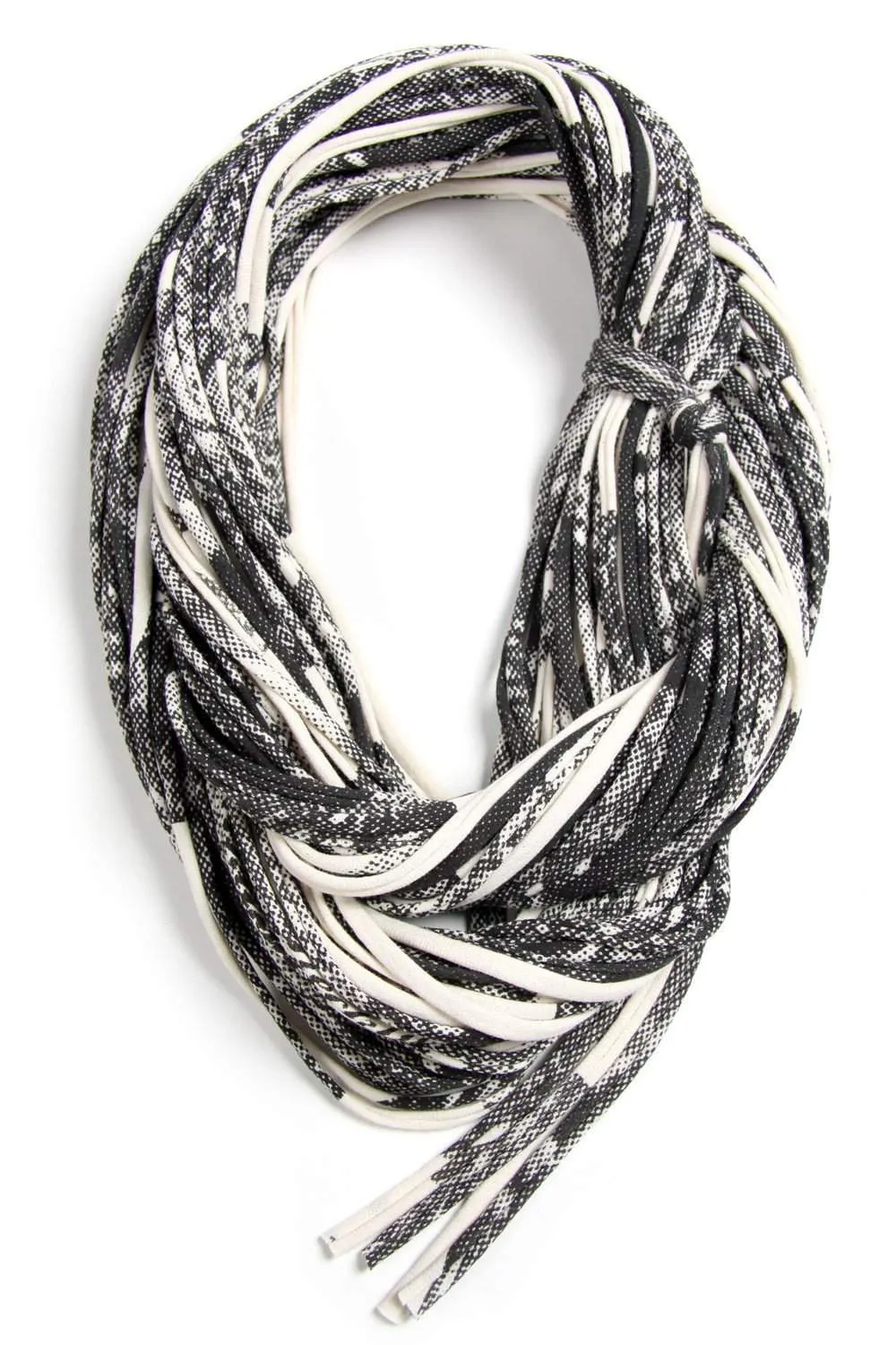 Necklush Chunky Scarf / Cream White & Black / Unisex