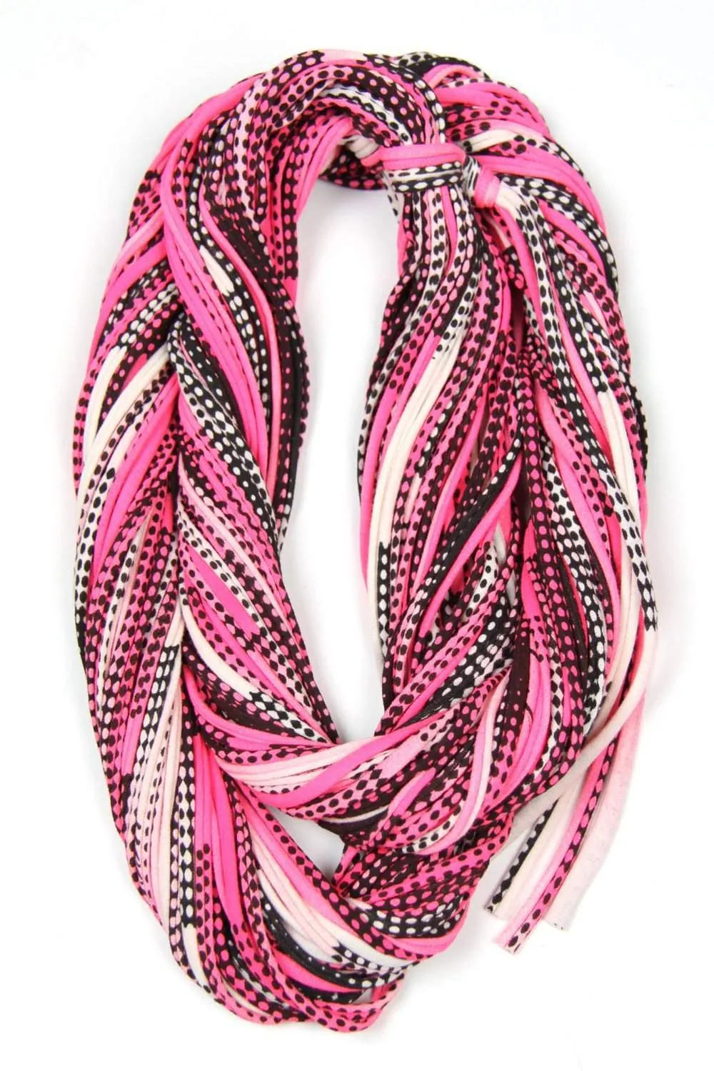 Necklush Chunky Scarf / Hot Pink & Black / Unisex