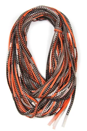 Necklush Chunky Scarf / Orange Brown & Black / Unisex