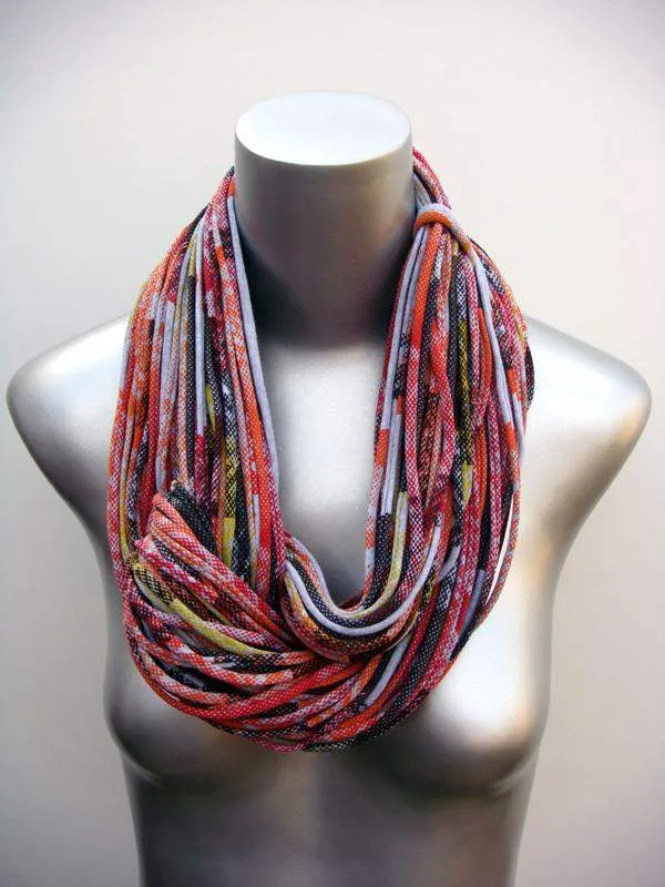 Necklush Chunky Scarf / Orange Red & Yellow / Unisex