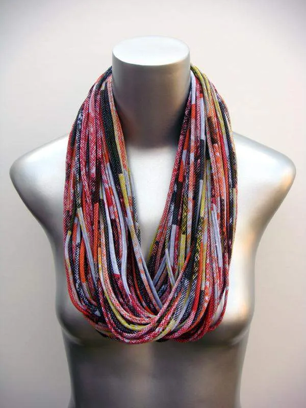 Necklush Chunky Scarf / Orange Red & Yellow / Unisex