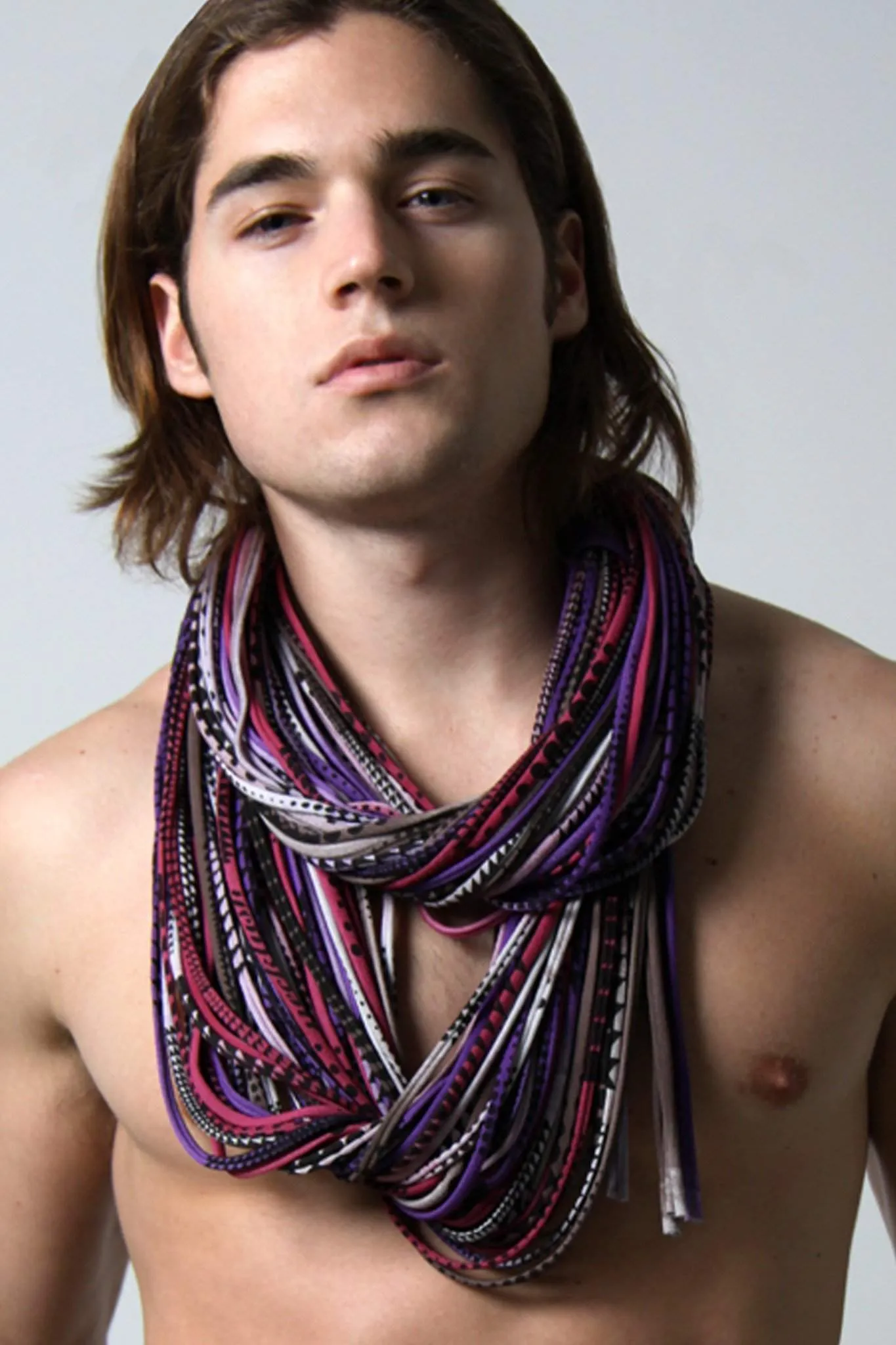 Necklush Chunky Scarf / Purple Brown & Burgundy / Unisex