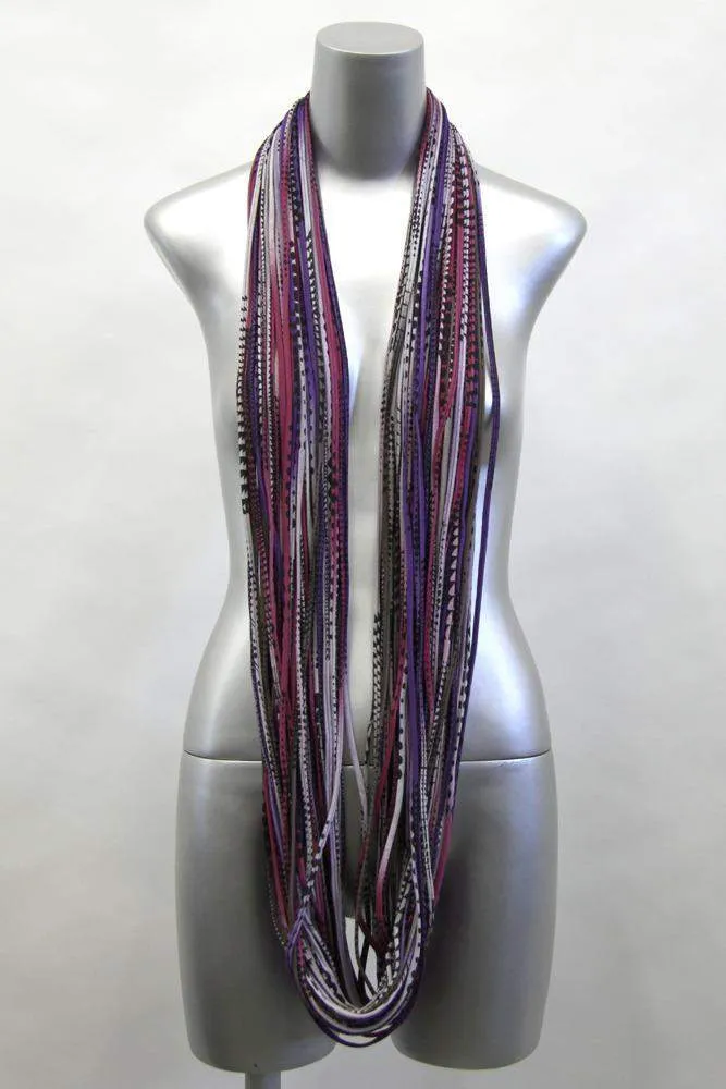 Necklush Chunky Scarf / Purple Brown & Burgundy / Unisex