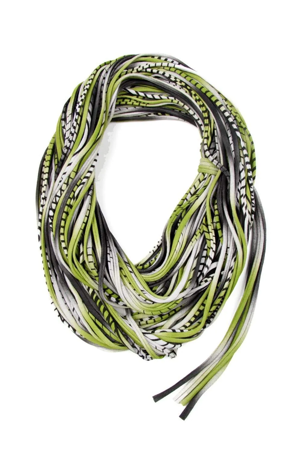 Necklush Chunky Scarf / Striped Green / Unisex