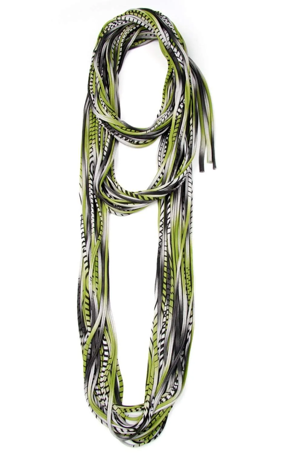 Necklush Chunky Scarf / Striped Green / Unisex