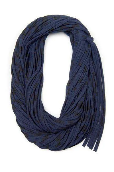 Necklush Chunky Scarf / Striped Navy Blue / Unisex