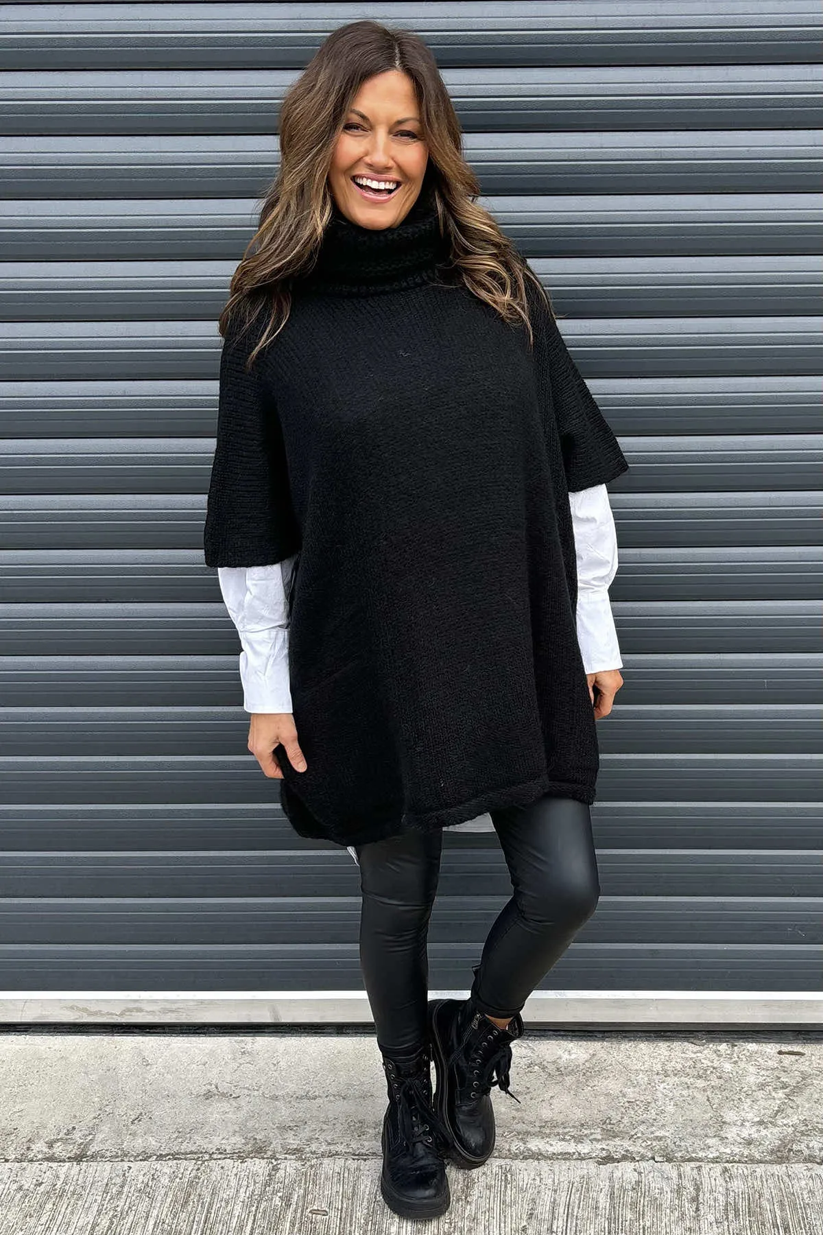 Norah Polo Neck Knitted Jumper Black