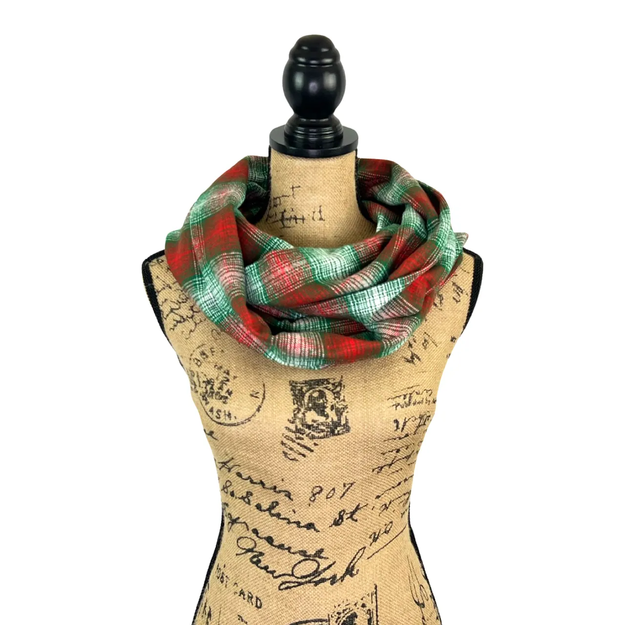 Old Time Retro Christmas Ombre Plaid Luxe Collection Infinity and Blanket Scarves