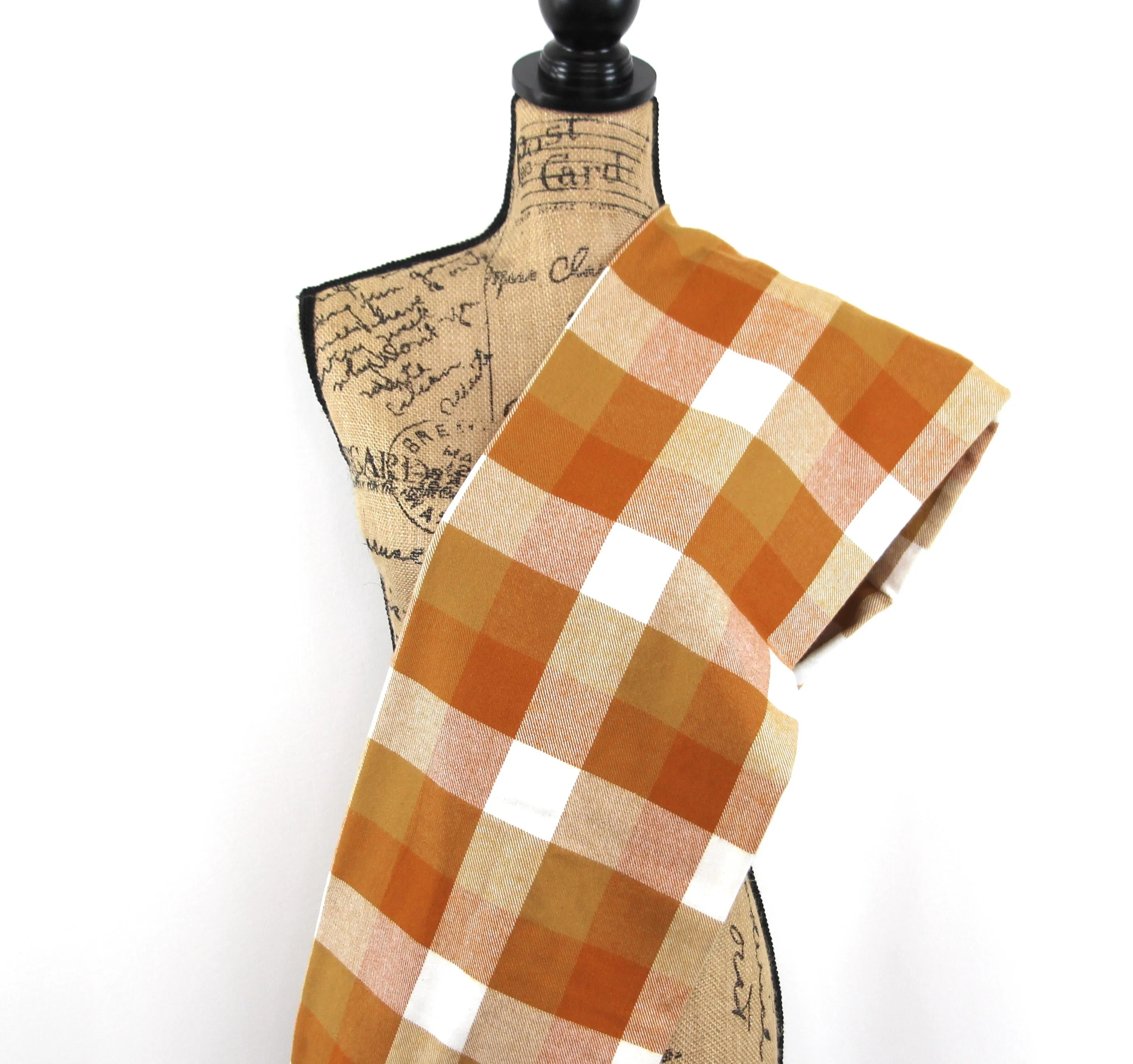 Orange Creamsicle Mustard Yellow Flannel Plaid Infinity Scarf or Blanket Scarf Block Plaid