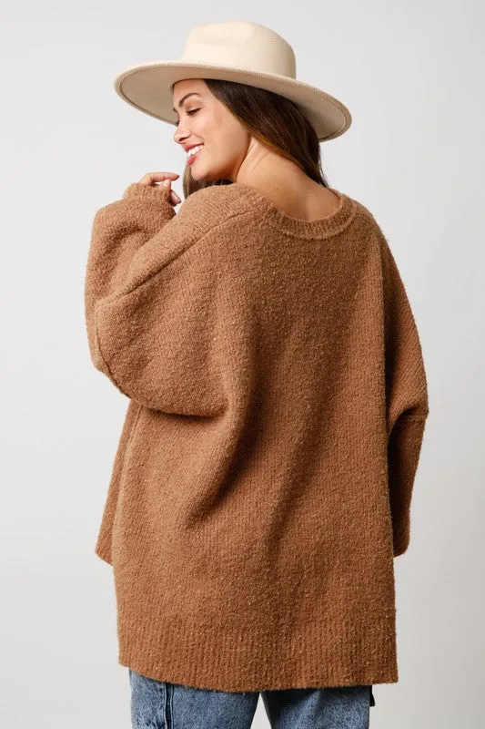 Oversized Perfection Caramel Knit Sweater