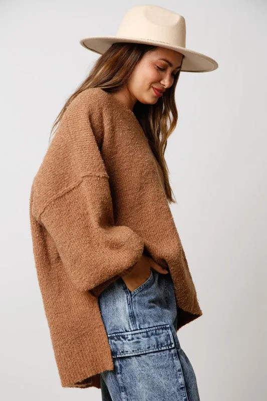 Oversized Perfection Caramel Knit Sweater