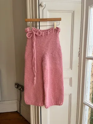 Pink Chunky Knit Capri Pants S/M (Sample)