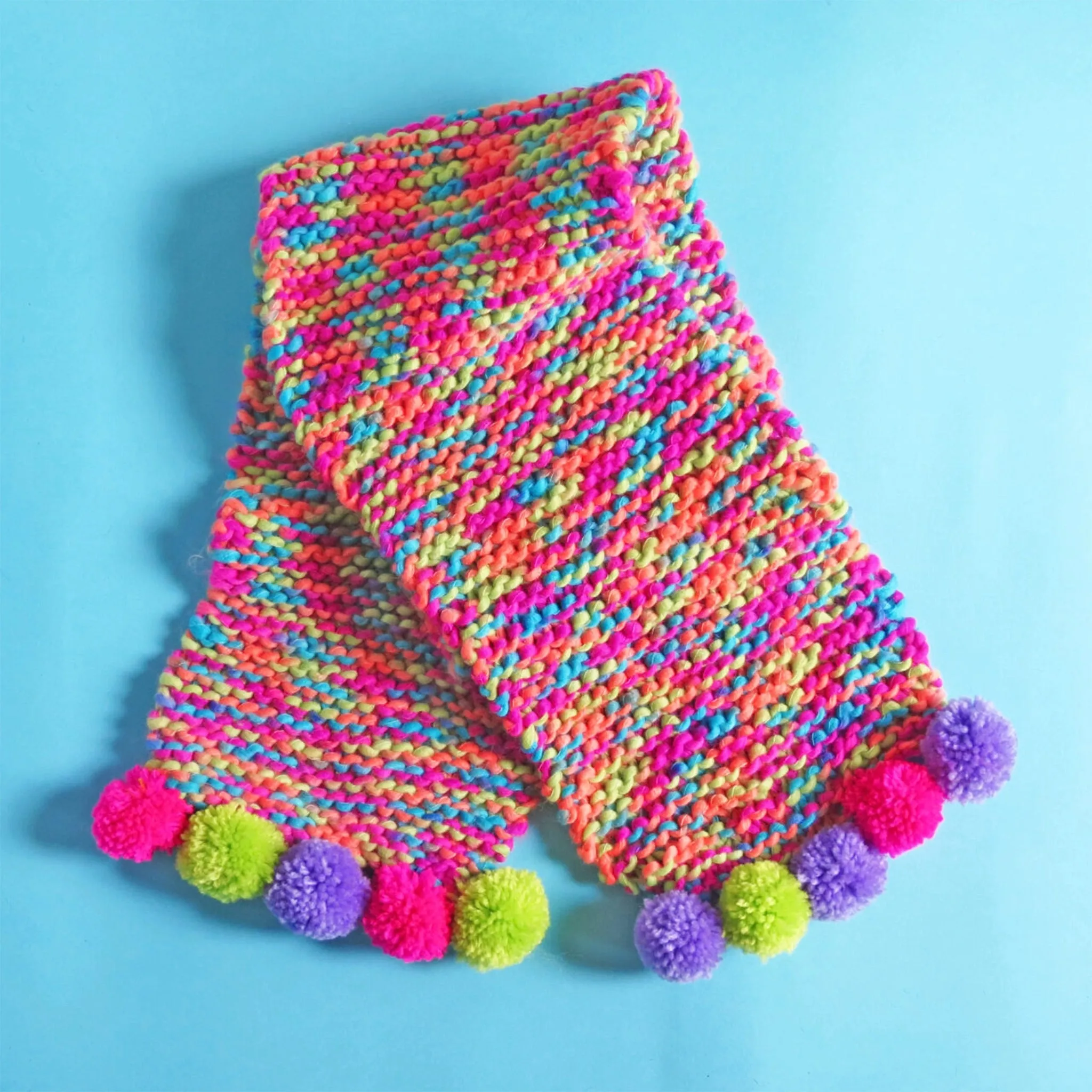 Pompom Scarf Knitting Kit