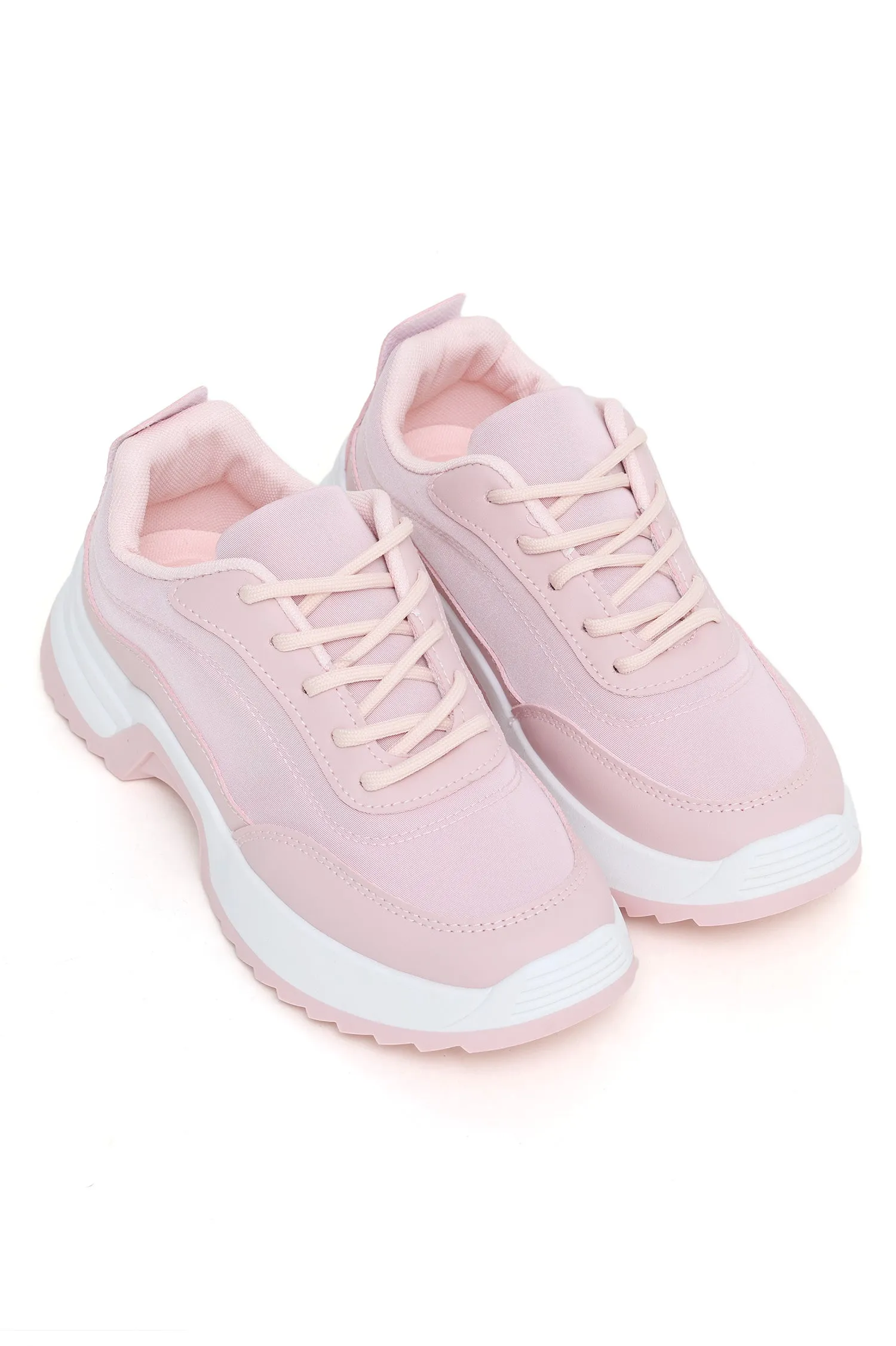 PREMIUM CHUNKY KNIT SNEAKERS-PINK