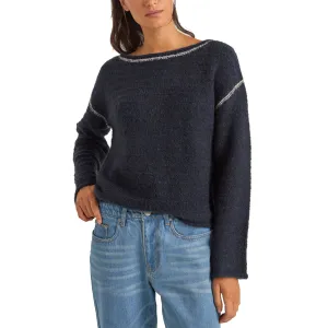 Rhythm Baklava Knit Women's L/S Sweater - Navy