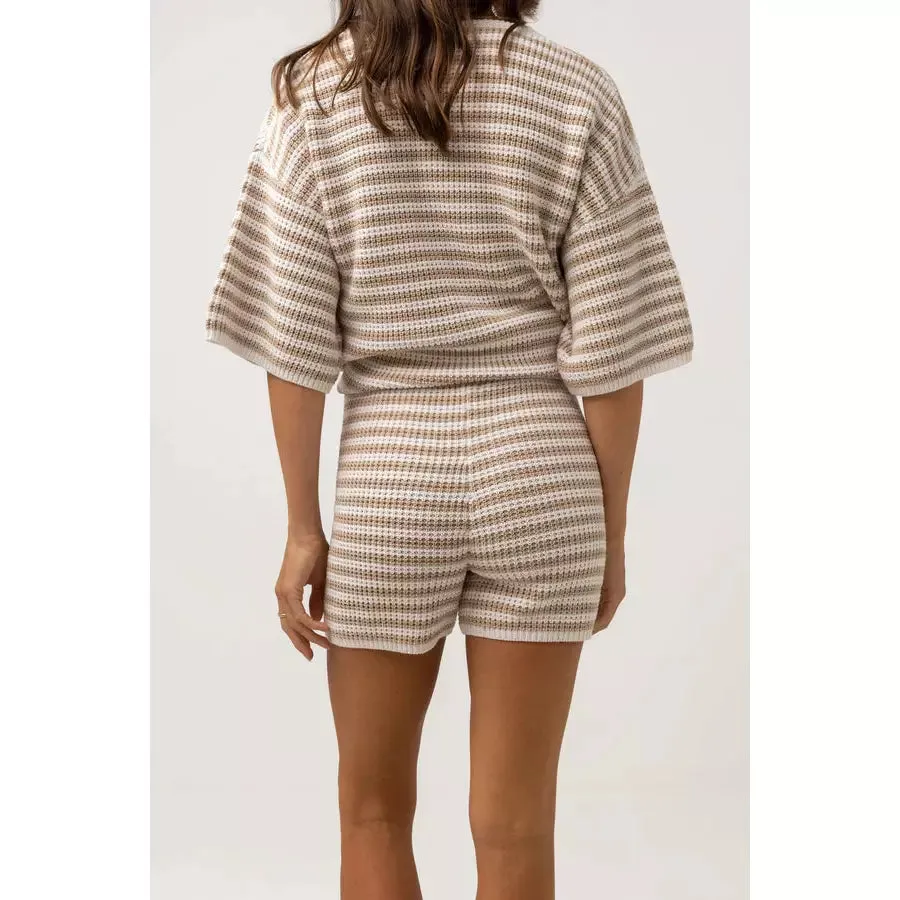 Rhythm Corsica Knit Shorts Oatmarle Stripe