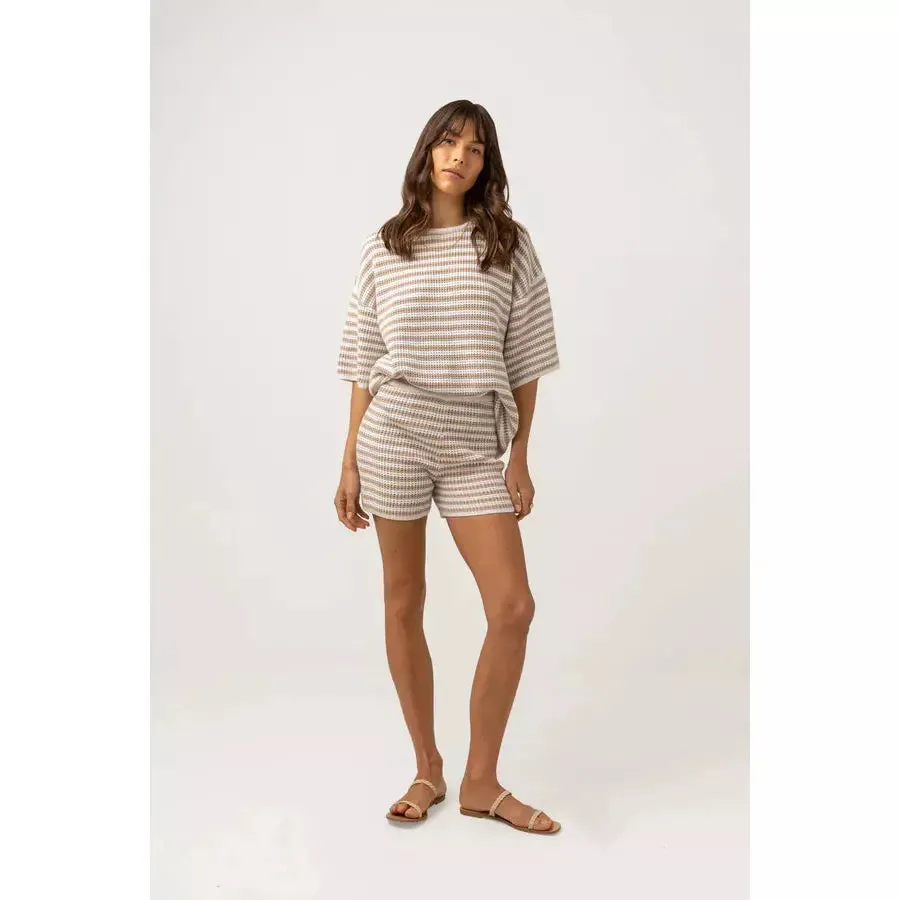 Rhythm Corsica Knit Shorts Oatmarle Stripe