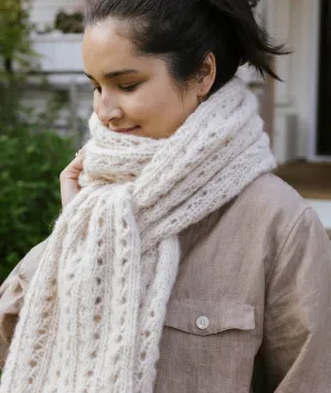 Ribbed Lace Scarf Using Isager Soft