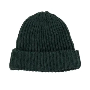 ROTOTO CHUNKY COTTON SHORT BEANIE D.GREEN