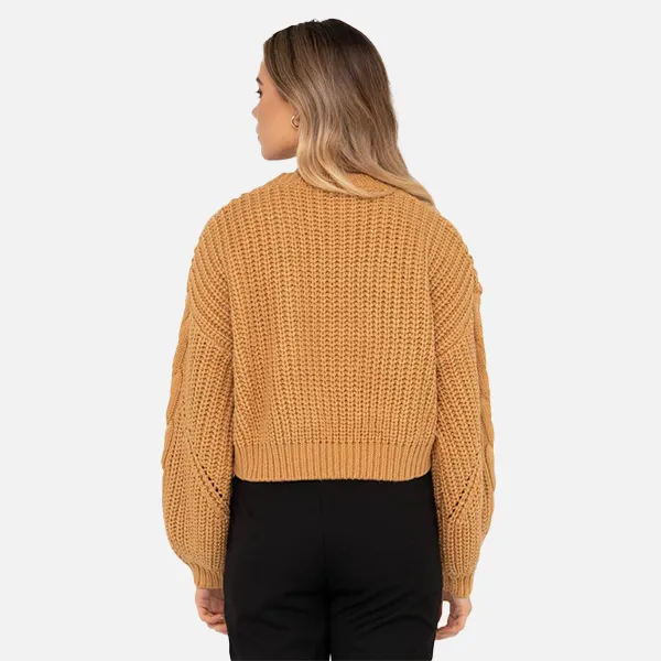 Rusty Folktale Crop Chunky Knit - Pale Mustard