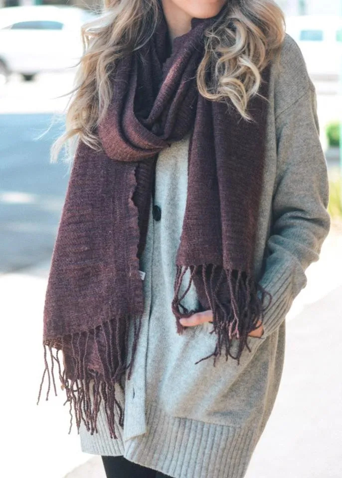 Soft Textured Tassel Scarf