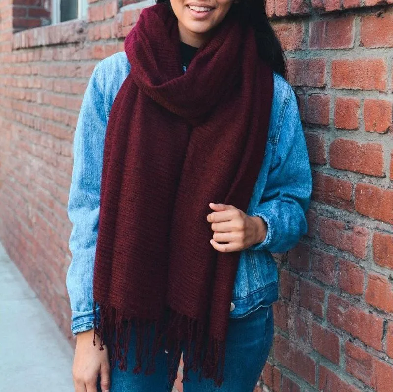 Soft Textured Tassel Scarf