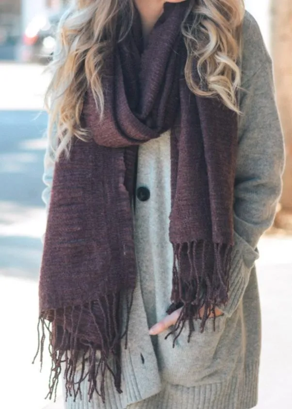 Soft Textured Tassel Scarf