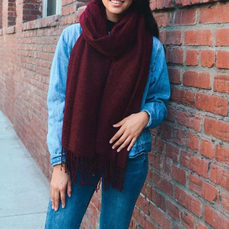 Soft Textured Tassel Scarf