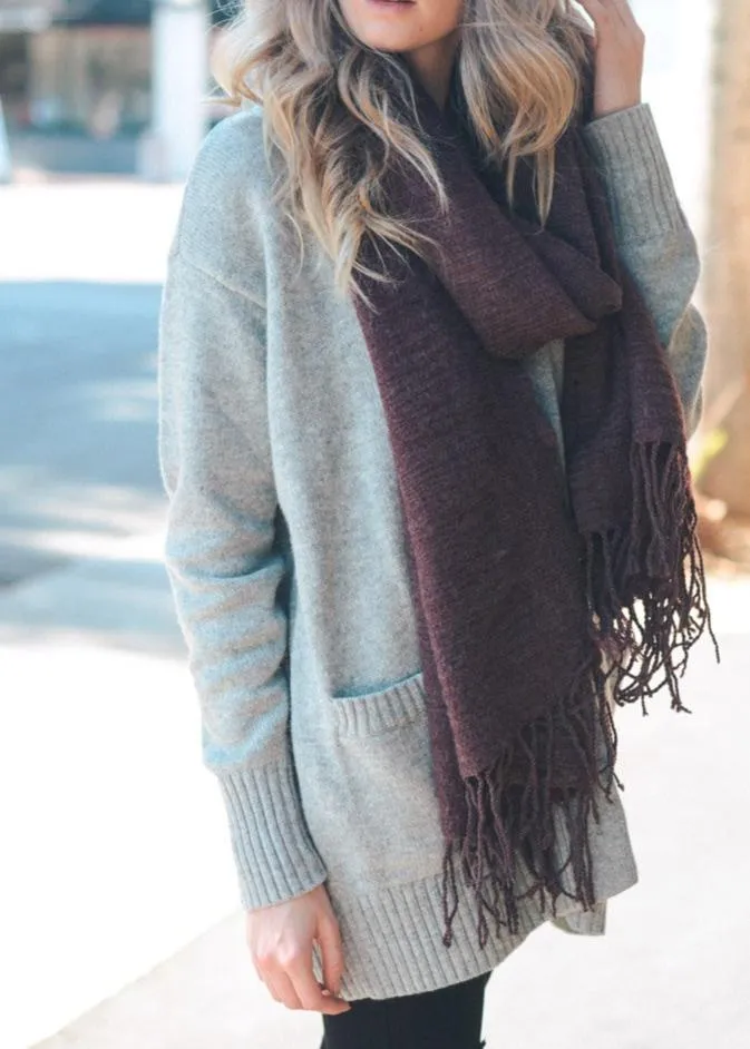 Soft Textured Tassel Scarf