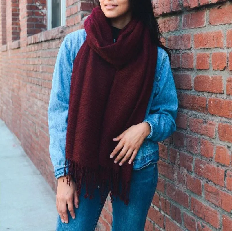 Soft Textured Tassel Scarf