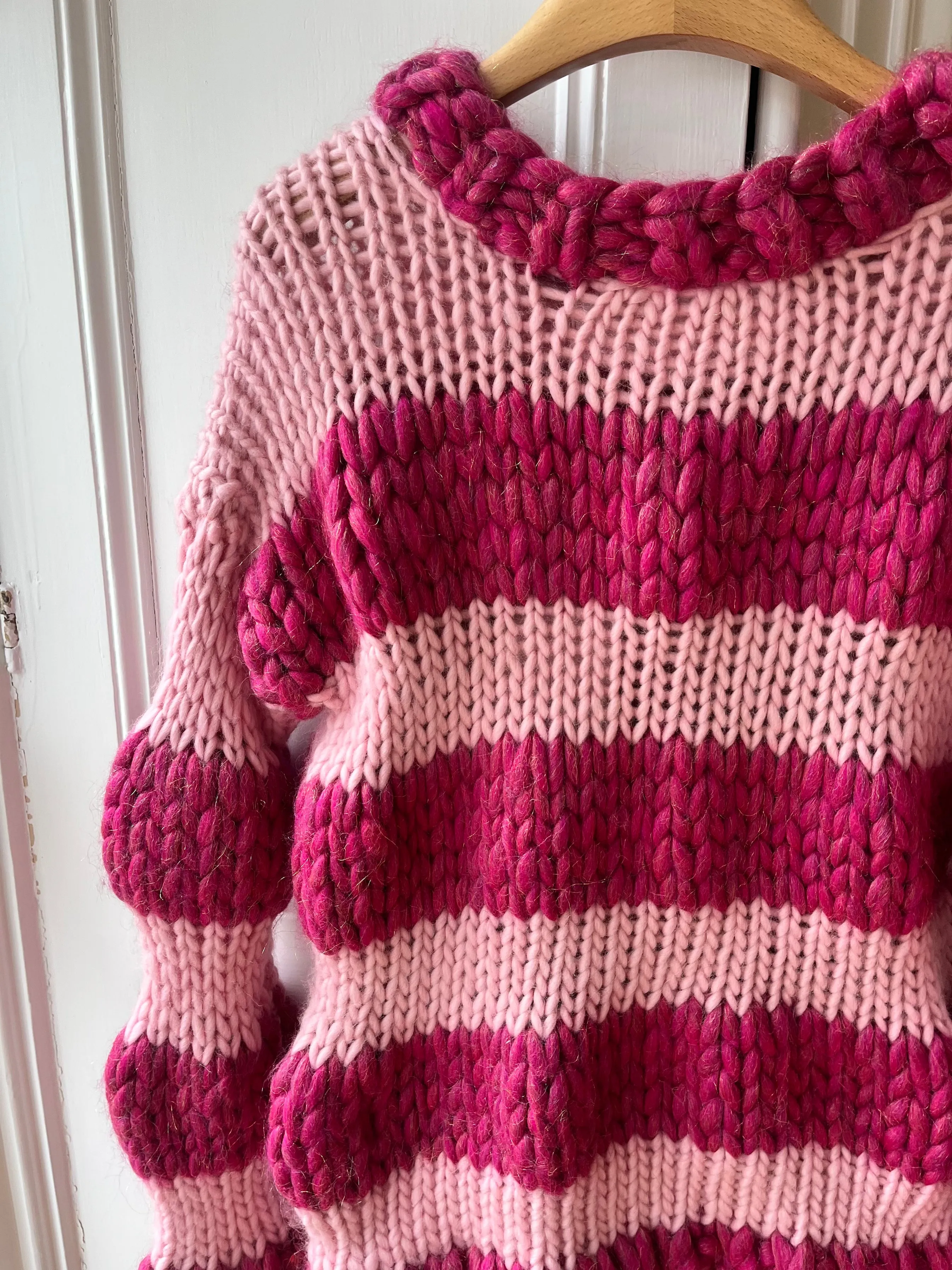 Sparkle Pink Bubble Knit Sweater S/M (Limited Edition Sample)