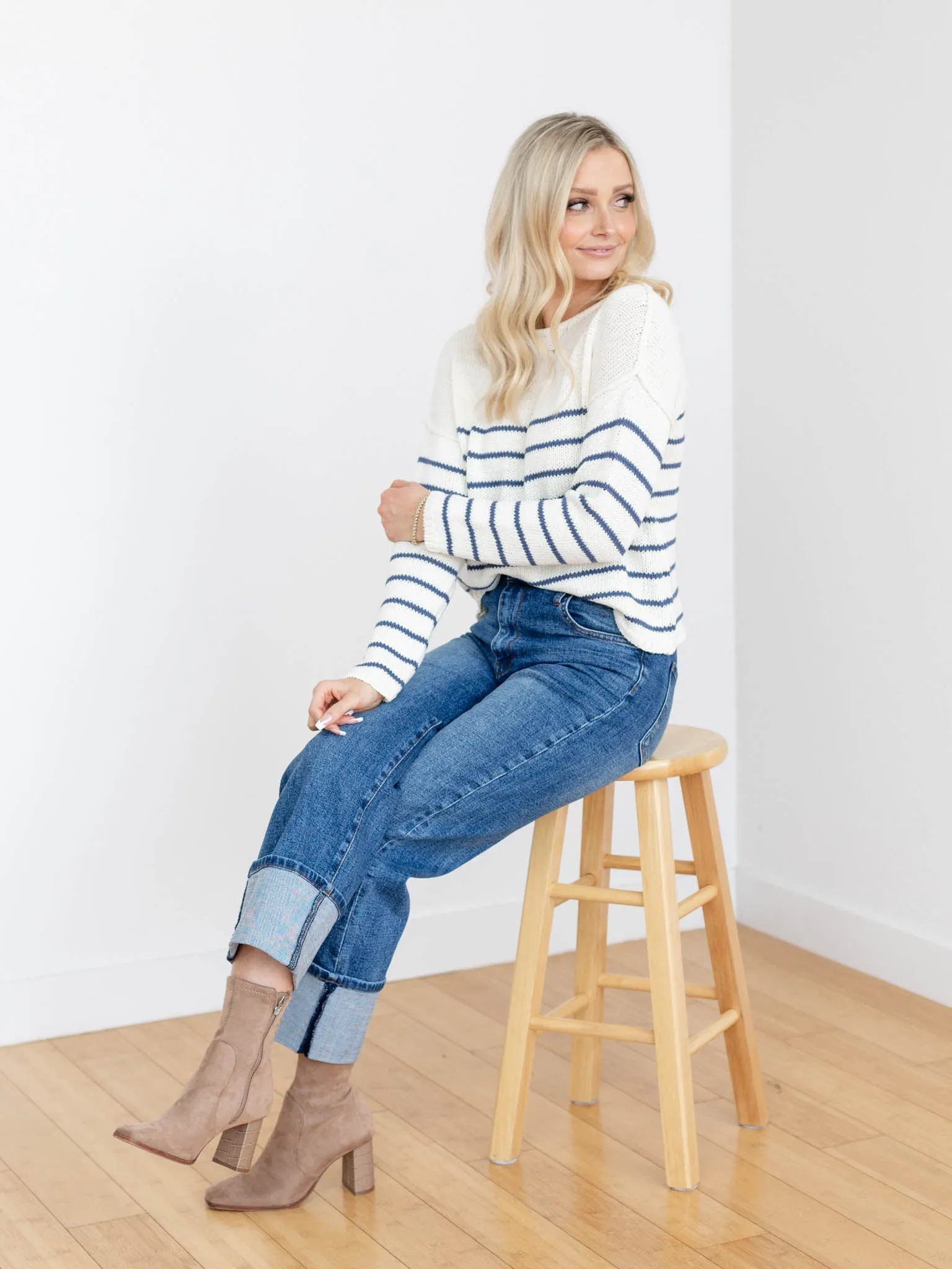 Striped Drop Shoulder Sweater