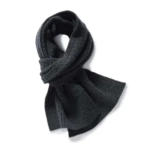 Taylor Stitch Textured Knit Scarf in Heather Coal Merino