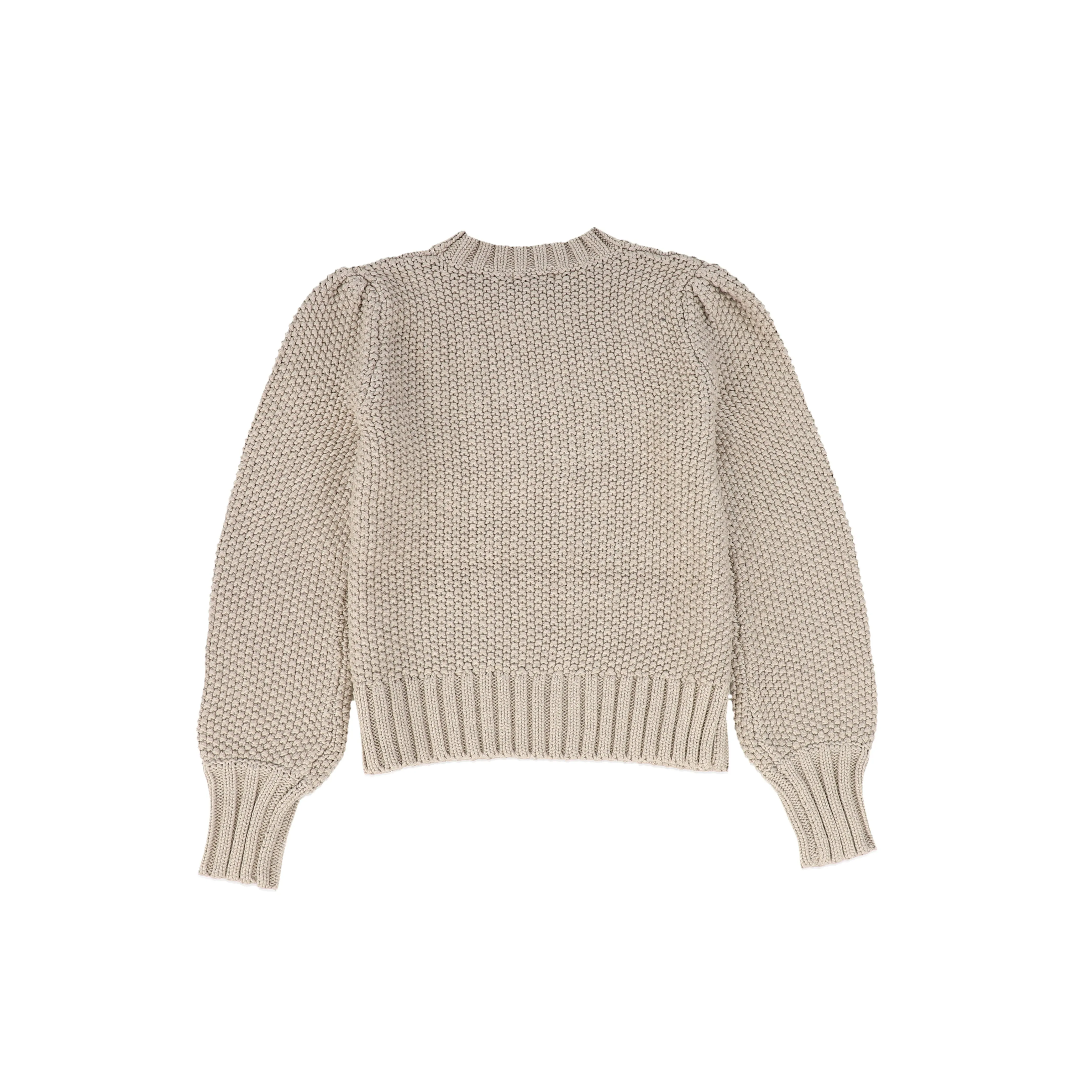 top l/s chunky knit braid design - oatmeal