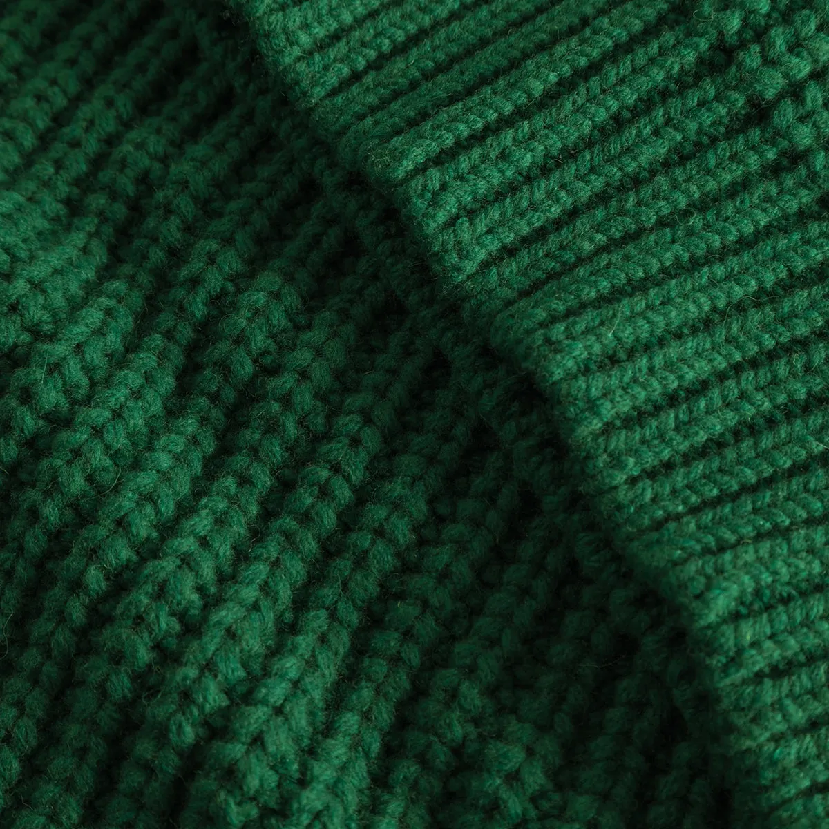 Trip Chunky Wool Rib Knit Sweater - Green